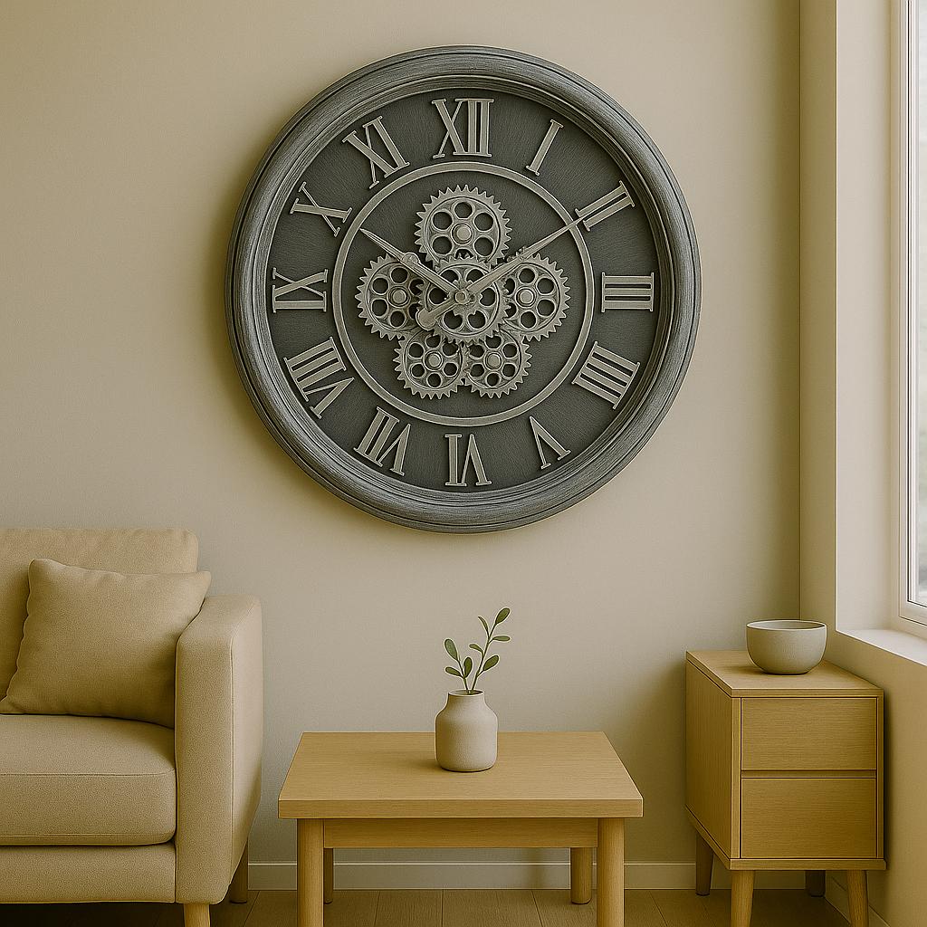 Reloj de Pared Vintage con Engranajes a la Vista - ALTOQUE