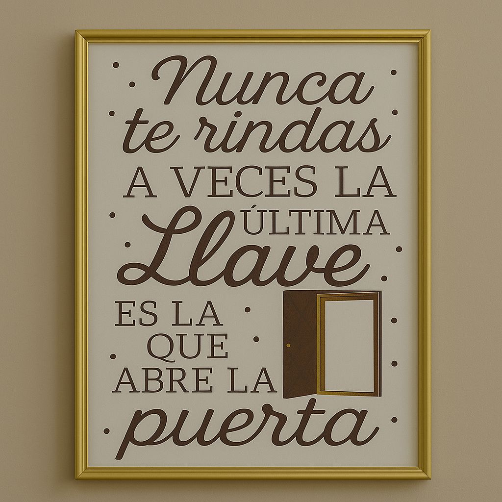 Cuadro Decorativo con Frase Motivacional “ Nunca te Rindas” - ALTOQUE