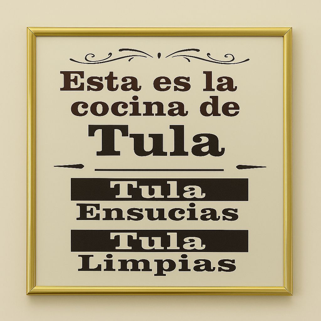 Cuadro Decorativo " Esta es La Cocina de Tula" - ALTOQUE