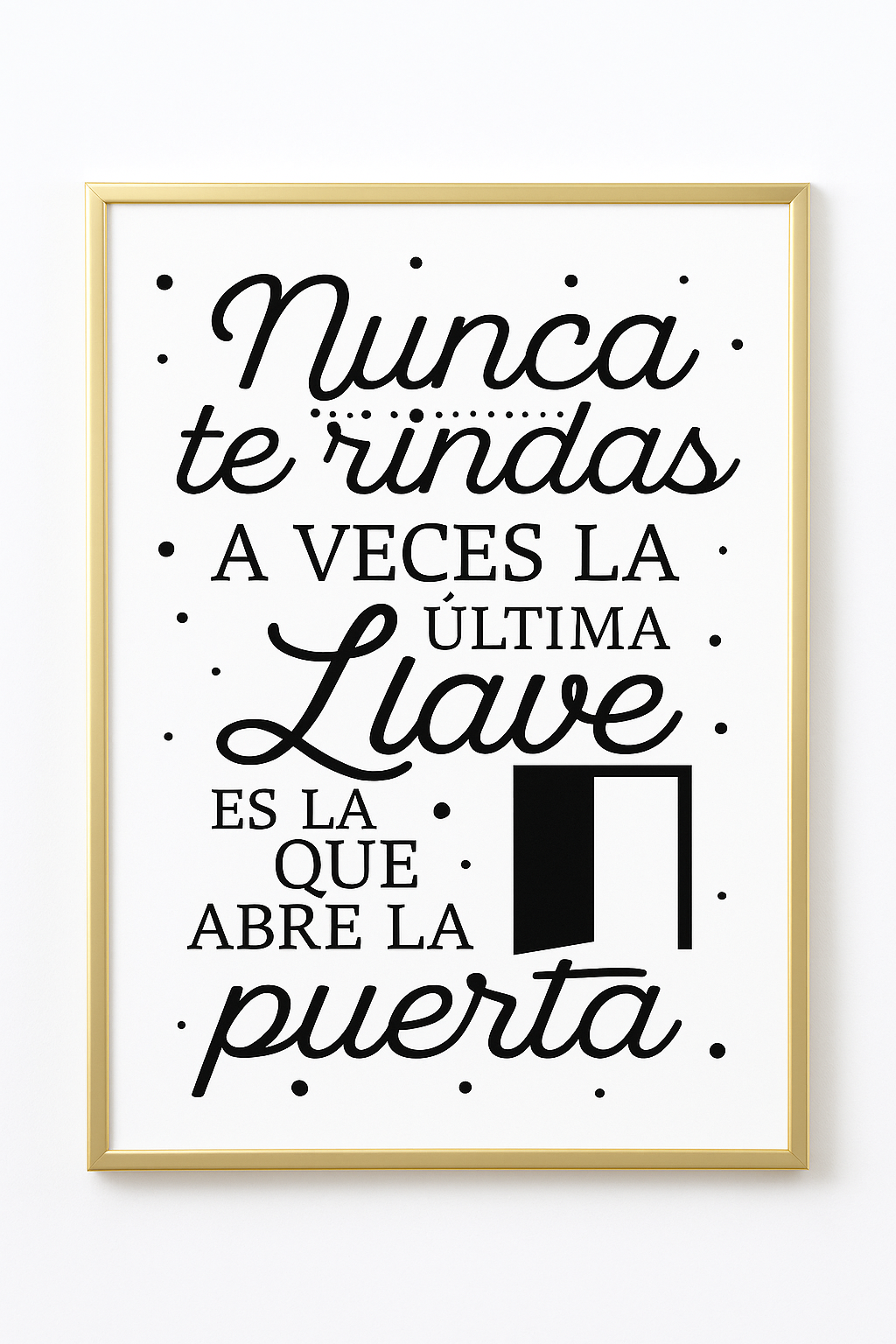 Cuadro Decorativo con Frase Motivacional “ Nunca te Rindas” - ALTOQUE