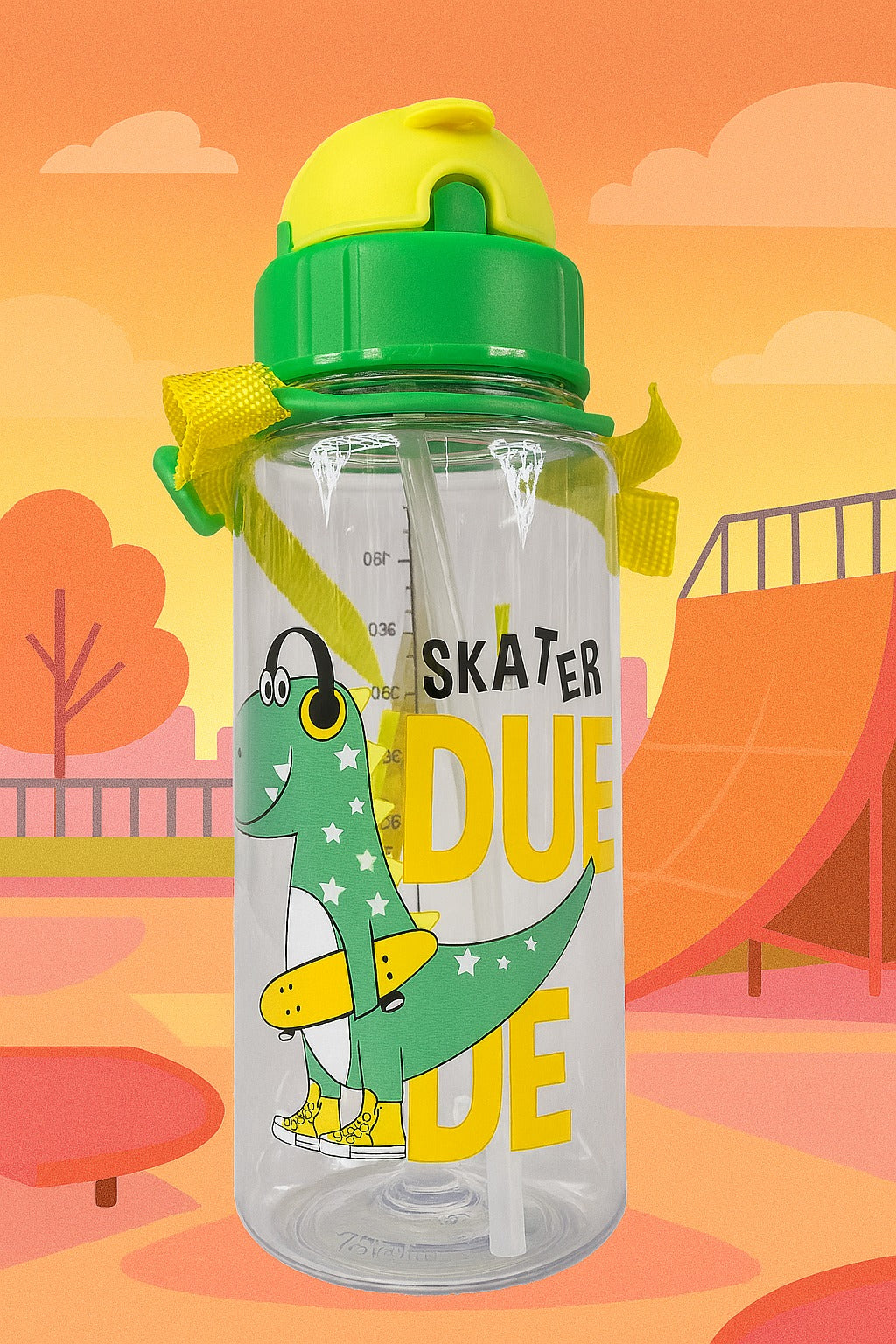 Botella Infantil con Correa Diseño Dinosaurio 500ml - ALTOQUE