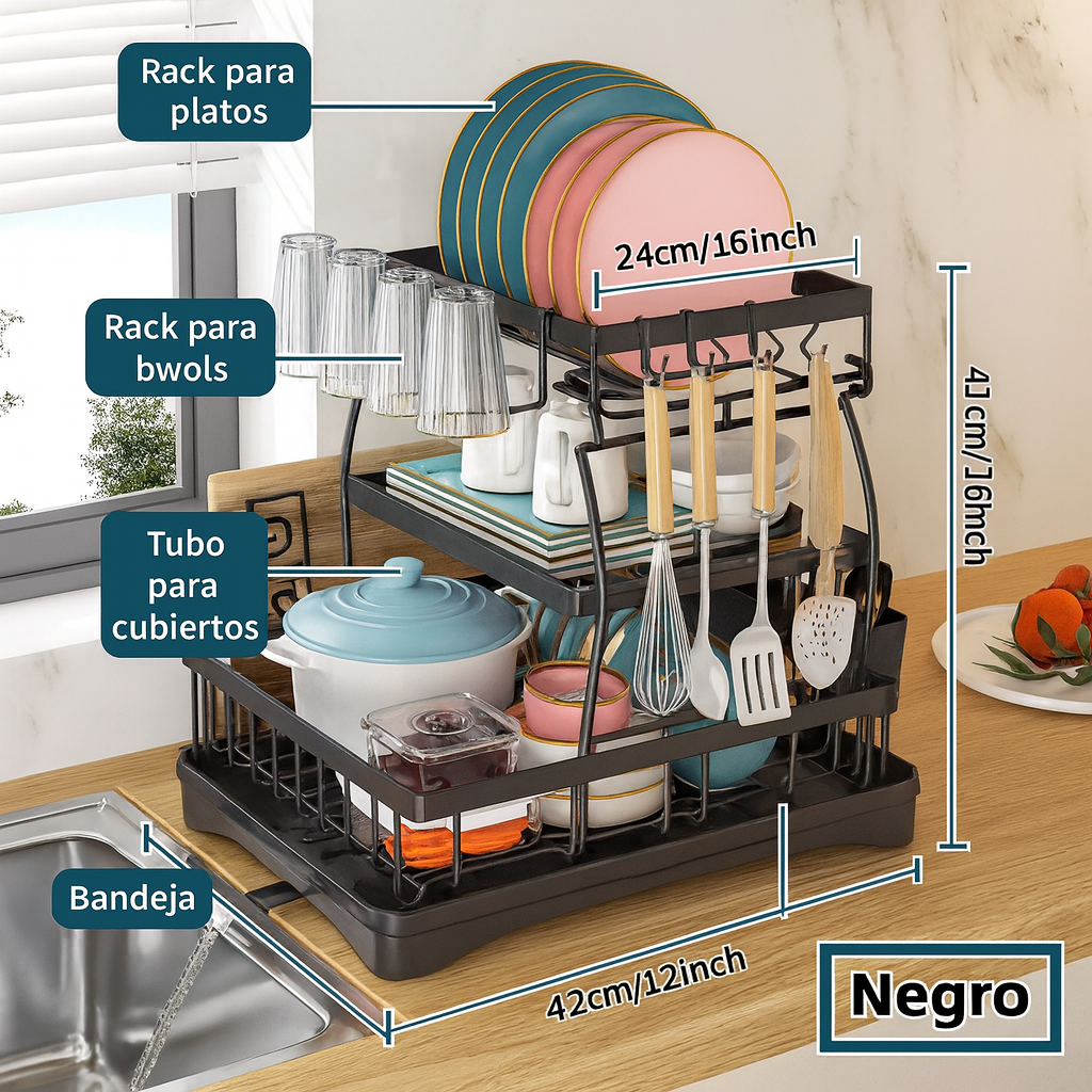 Escurridor de Platos Sobre Mesada