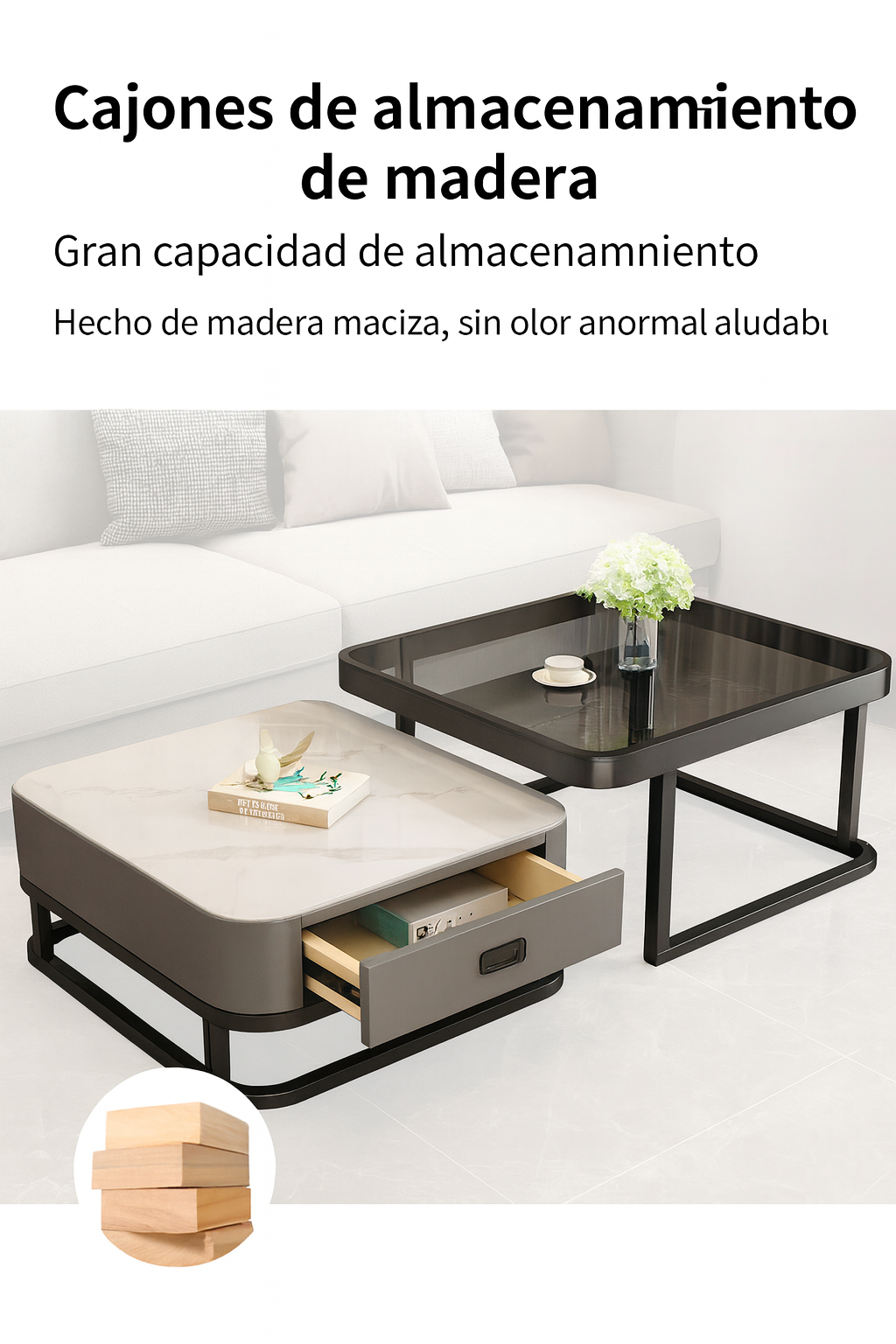 Mesa Ratona Doble para Living