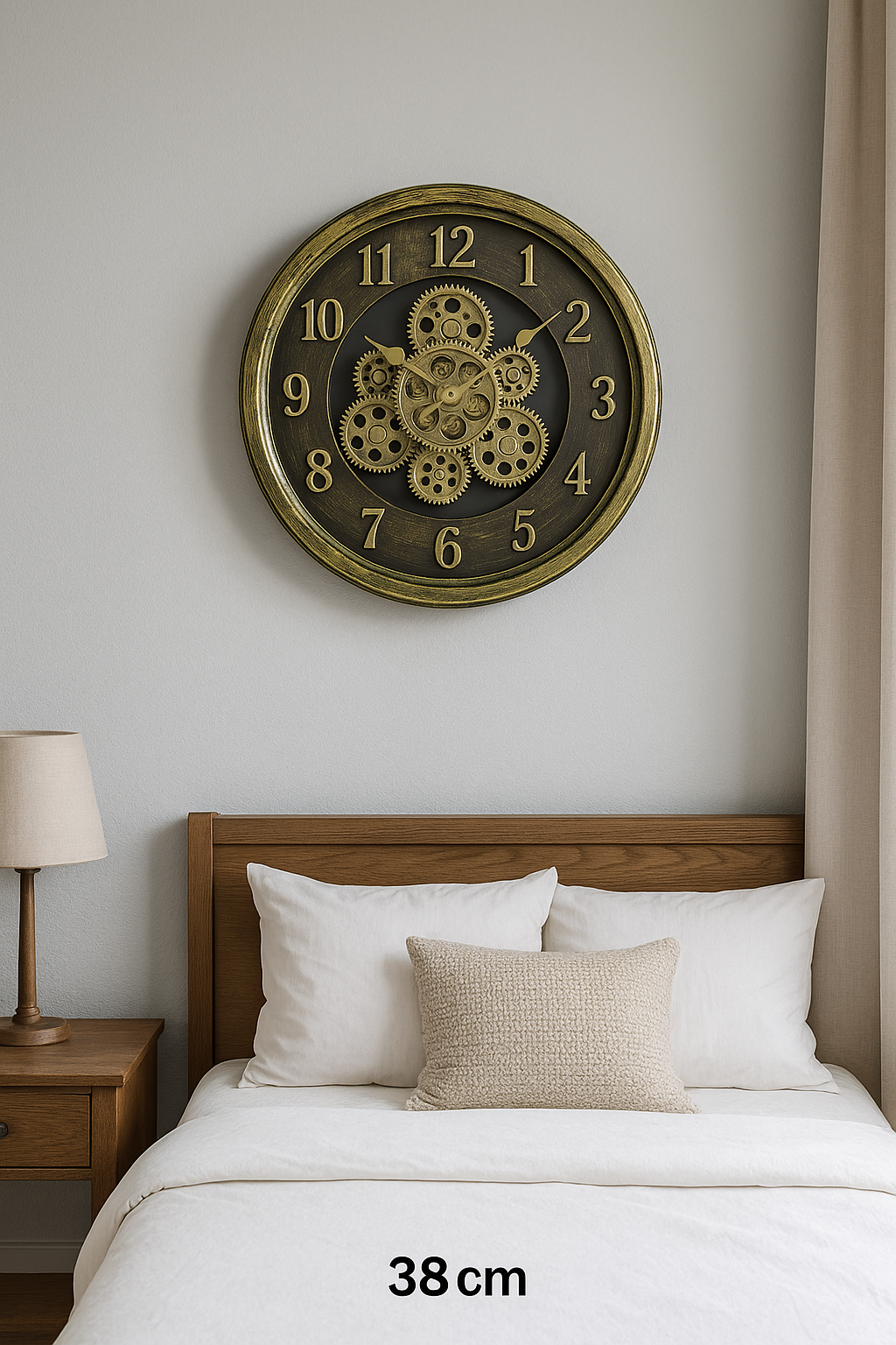 Reloj de Pared Vintage con Engranajes a la Vista