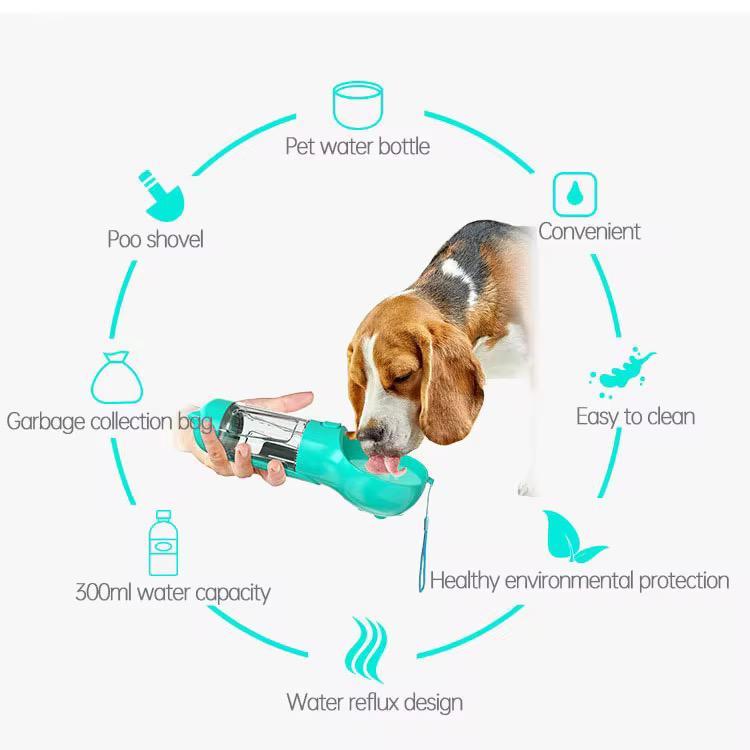 Dispensador de Agua para Mascota con Pala y Bolsas para Desechos - ALTOQUE