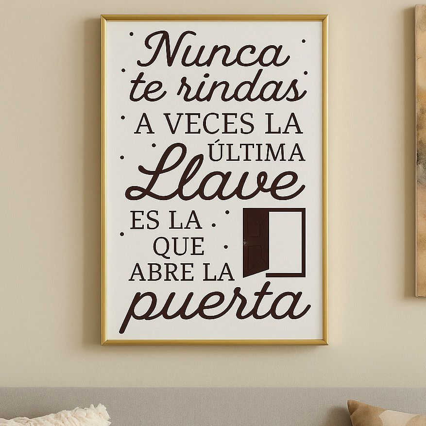 Cuadro Decorativo con Frase Motivacional “ Nunca te Rindas” - ALTOQUE