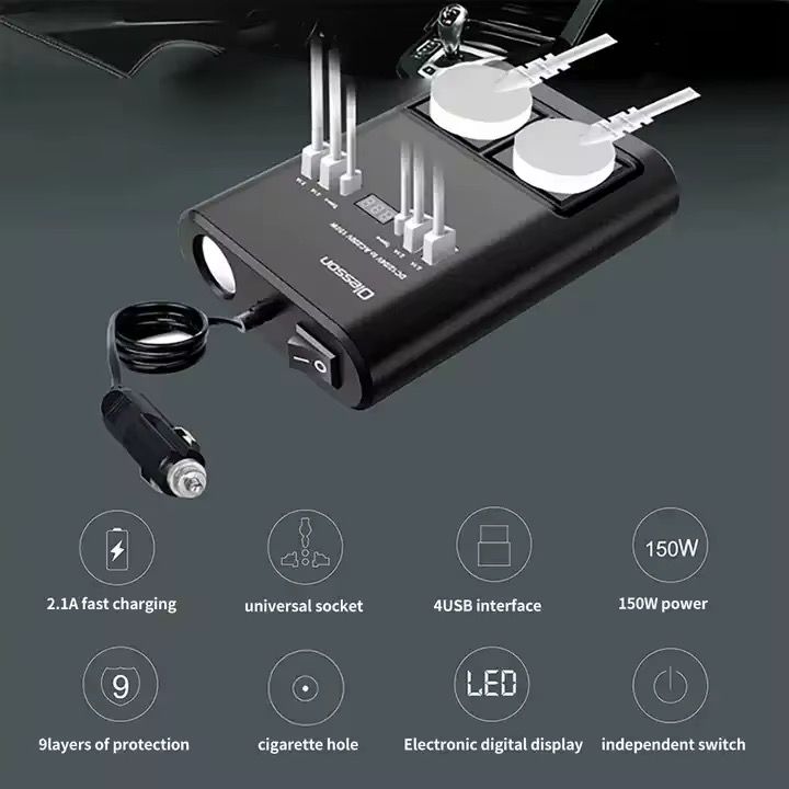 Convertidor De Energía Autos Olesson 150w Usb Tipo C - ALTOQUE