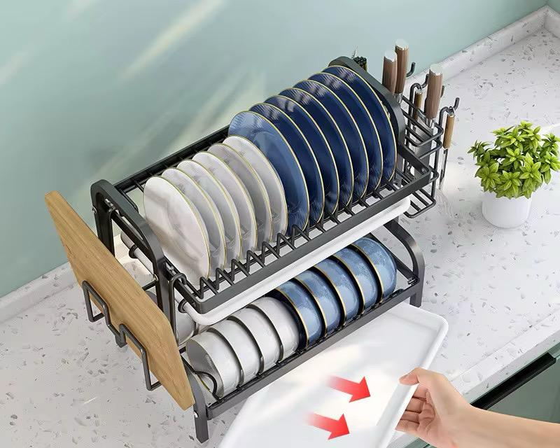 Escurridor De Platos 2 Niveles De Metal P/Mesada - ALTOQUE