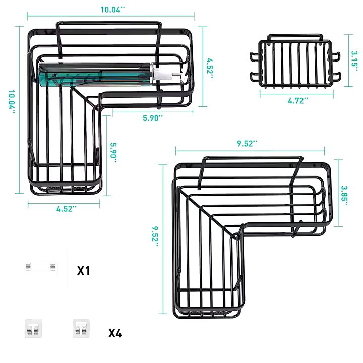 Esquinero Estante Organizador Adhesivo Set X3 piezas - ALTOQUE