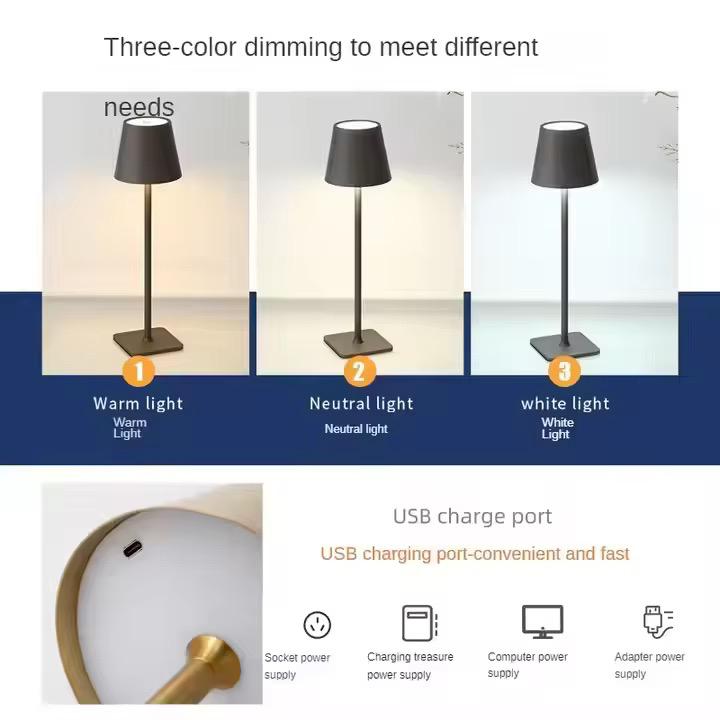 Lampara de Mesa Recargable Táctil - ALTOQUE