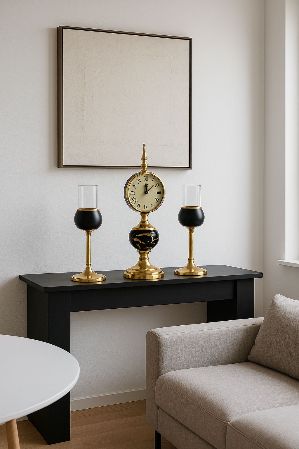 Reloj de Mesa con Soporte y 2 Candelabros - ALTOQUE