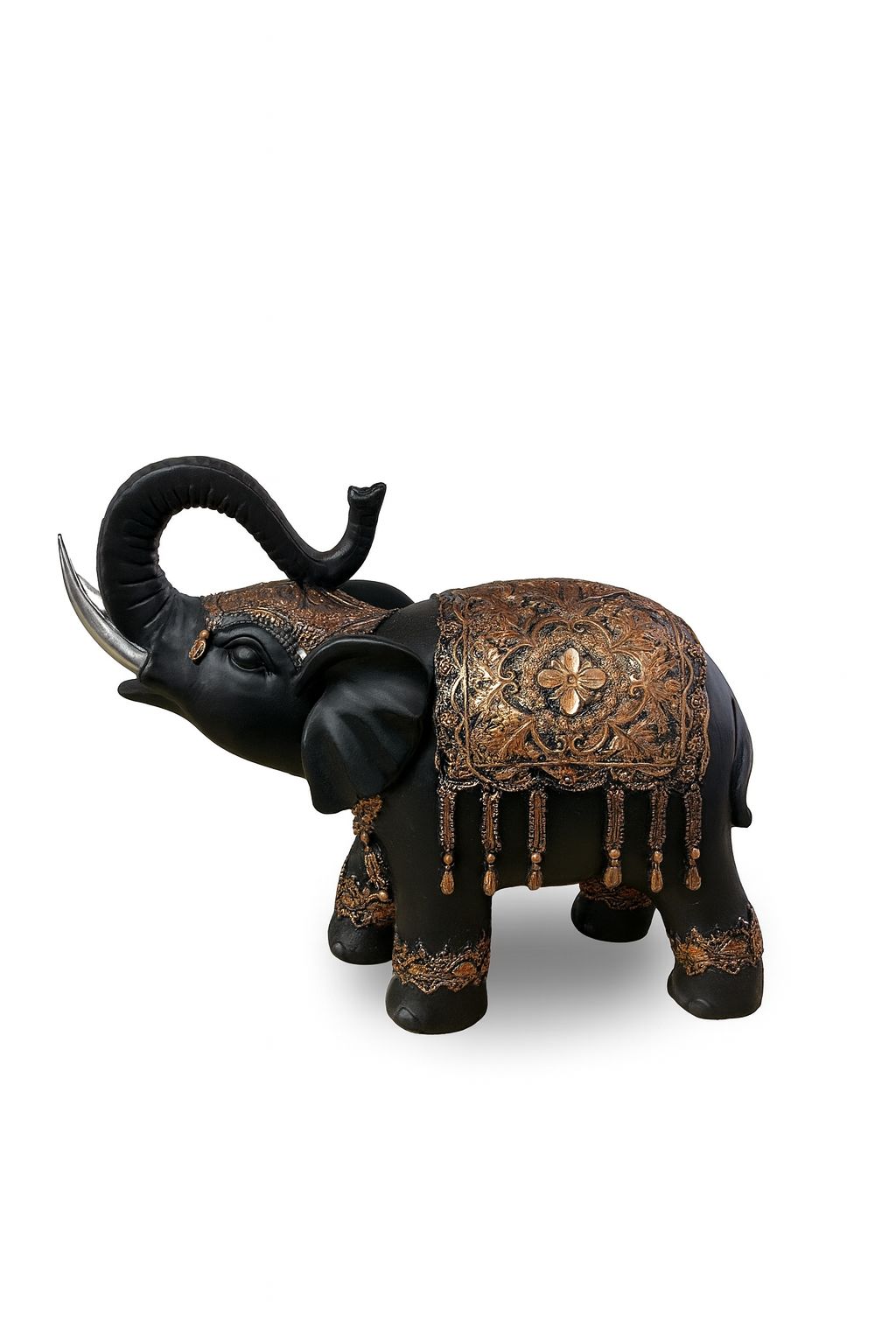 Elefante Decorativo Negro con Dorado