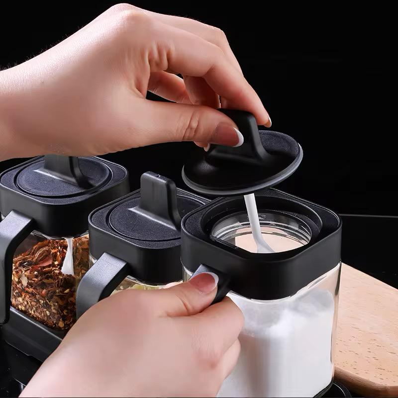 Especiero Triple con Cuchara Incluida