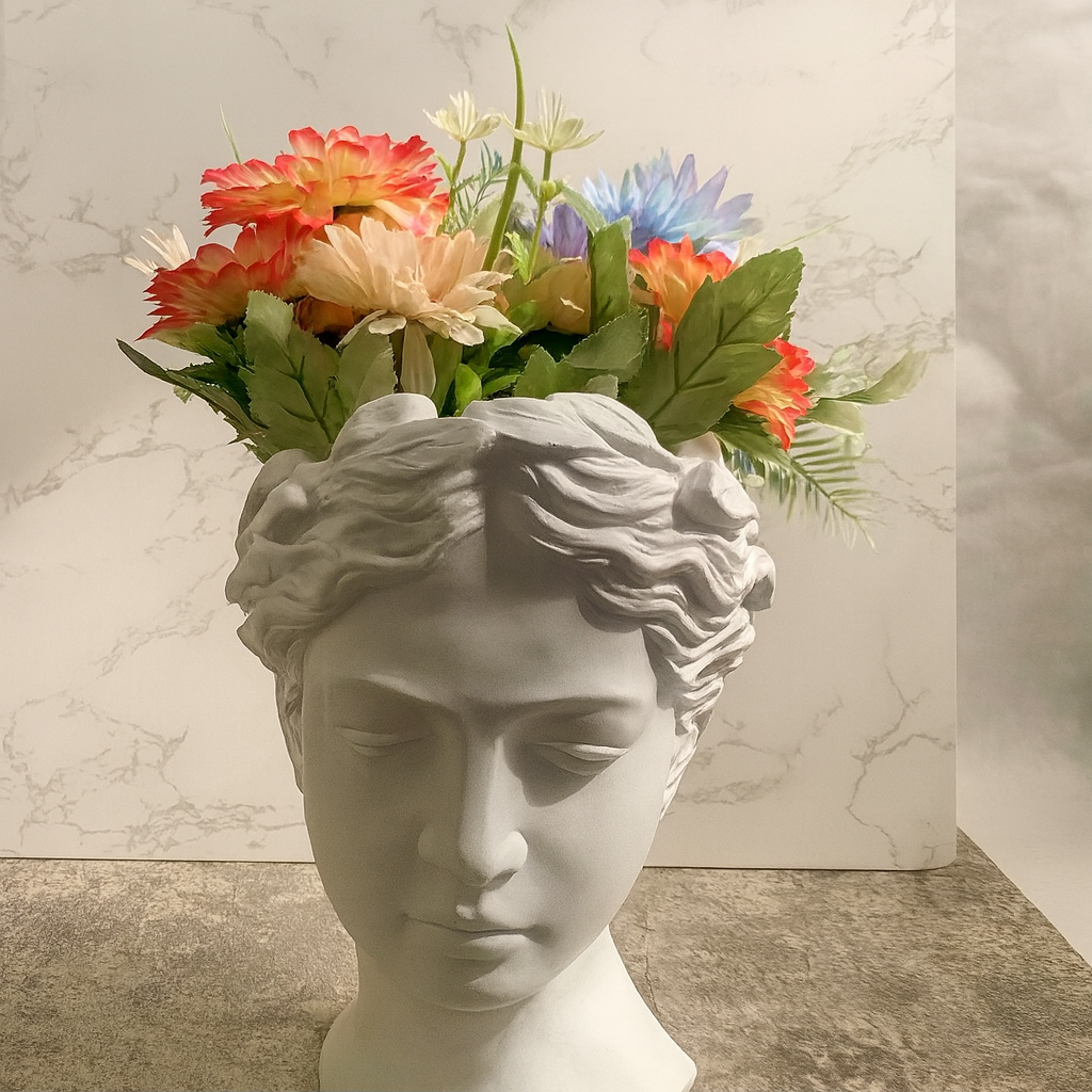 Busto Decorativo con Maceta