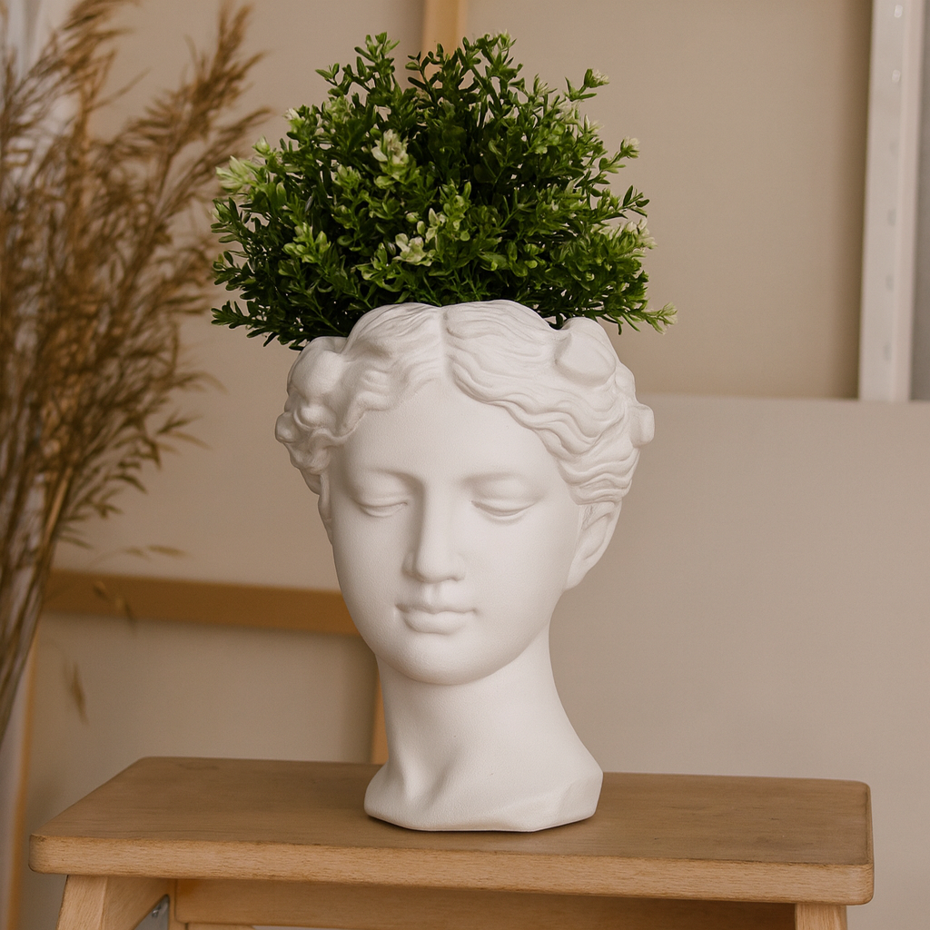Busto Decorativo con Maceta