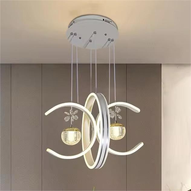 Lámpara Colgante Blanca Con LED Integrado