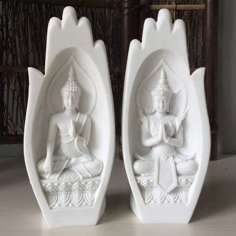 Esculturas Manos Budas con Buda Interior