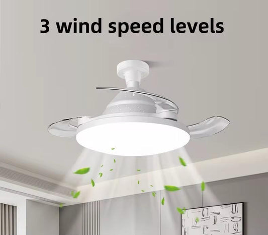 Foco Ventilador Smart LED Tricolor Con 3 Niveles De Velocidad + Control Remoto