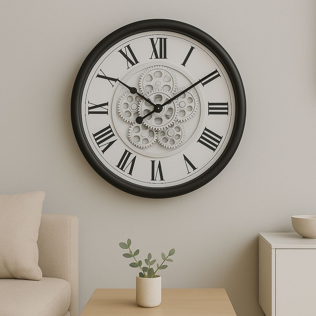 Reloj de Pared Vintage con Engranajes a la Vista - ALTOQUE