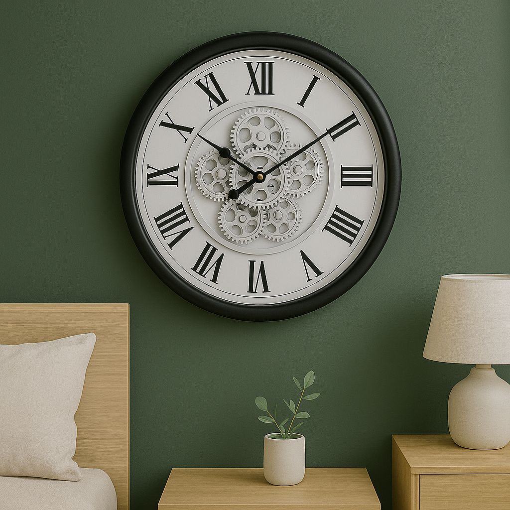 Reloj de Pared Vintage con Engranajes a la Vista - ALTOQUE