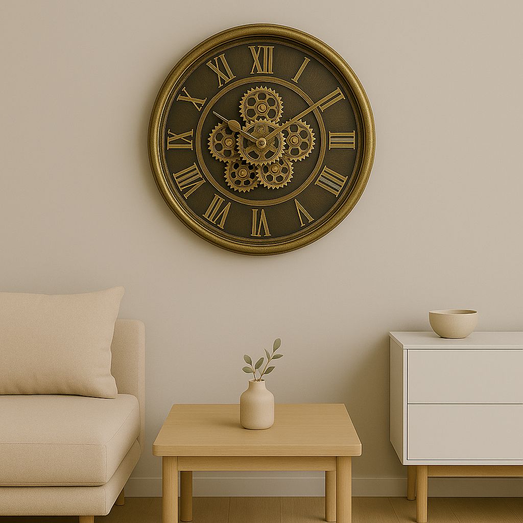 Reloj de Pared Vintage con Engranajes a la Vista - ALTOQUE