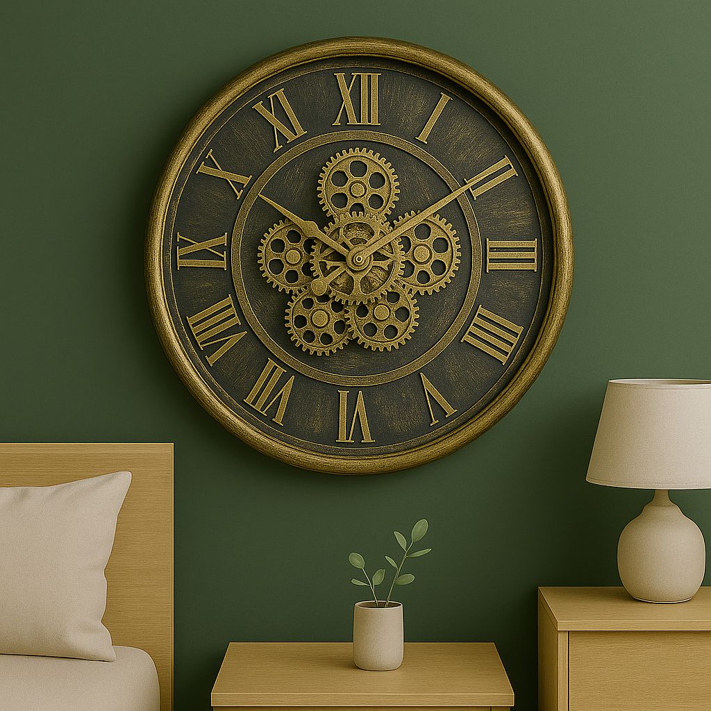 Reloj de Pared Vintage con Engranajes a la Vista - ALTOQUE