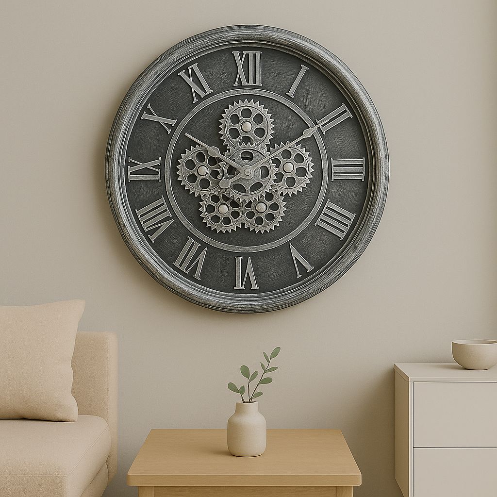Reloj de Pared Vintage con Engranajes a la Vista - ALTOQUE