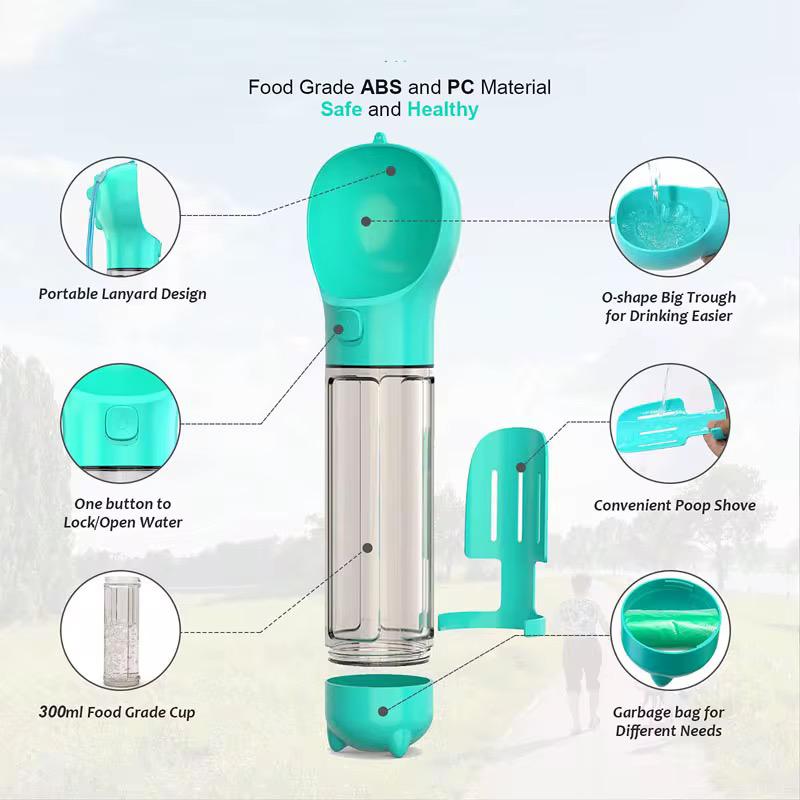 Dispensador de Agua para Mascota con Pala y Bolsas para Desechos - ALTOQUE