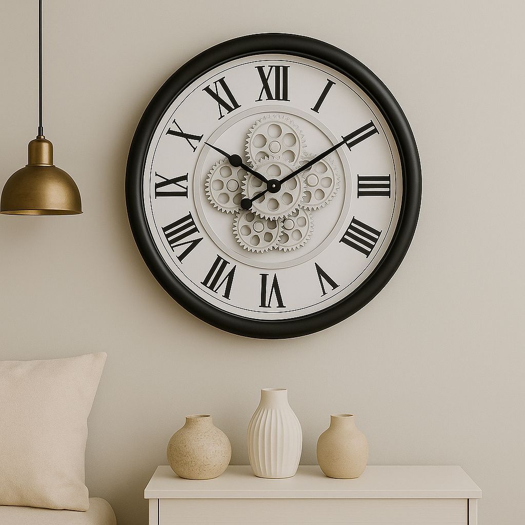 Reloj de Pared Vintage con Engranajes a la Vista - ALTOQUE