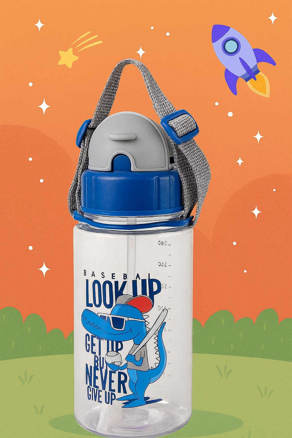 Botella Infantil con Correa Diseño Dinosaurio 500ml - ALTOQUE