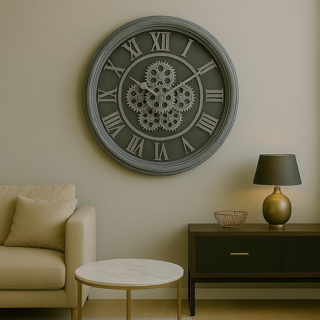 Reloj de Pared Vintage con Engranajes a la Vista - ALTOQUE