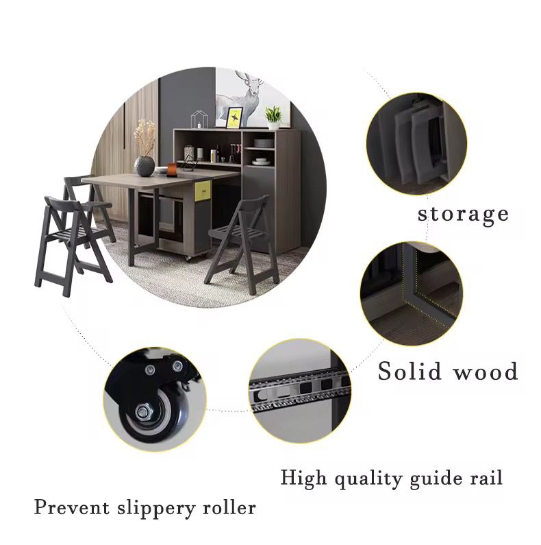 Juego De Comedor / Plegable Con 4 Sillas en Madera - ALTOQUE
