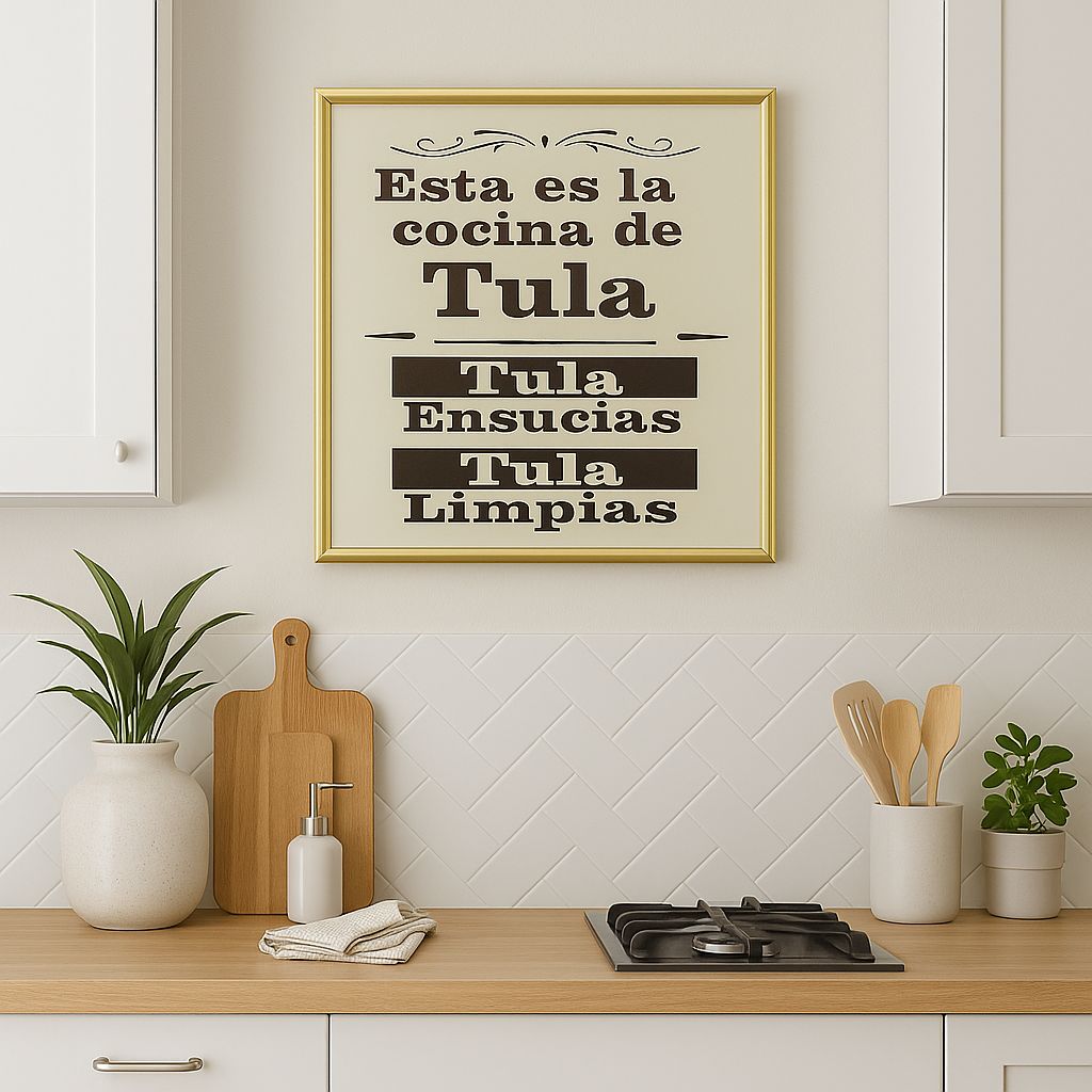 Cuadro Decorativo " Esta es La Cocina de Tula" - ALTOQUE