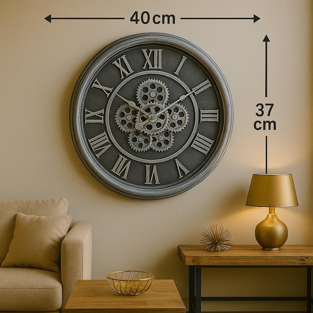 Reloj de Pared Vintage con Engranajes a la Vista - ALTOQUE