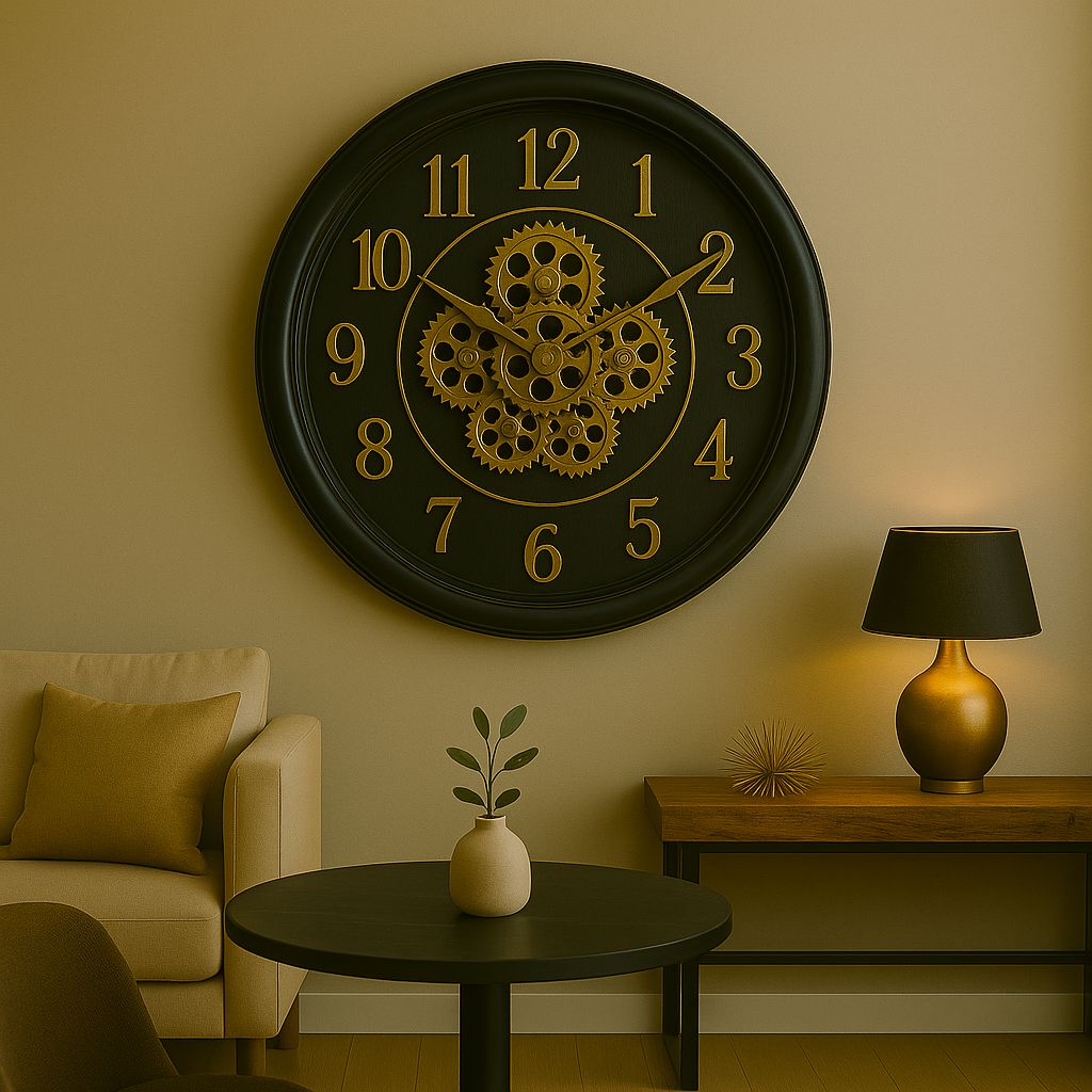 Reloj de Pared Vintage con Engranajes a la Vista - ALTOQUE