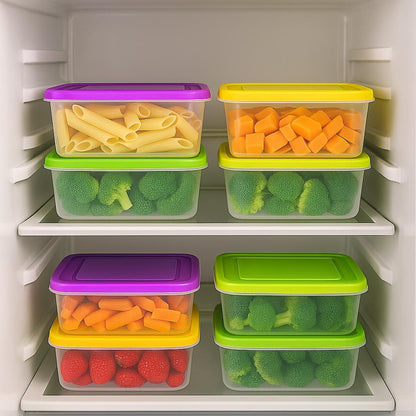 Set de Tuppers De Plásticos De 2 Litros – Colores Variados De Las Tapas