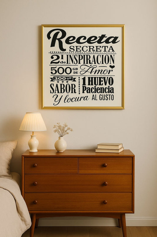 Cuadro Decorativo "Receta Secreta" - ALTOQUE
