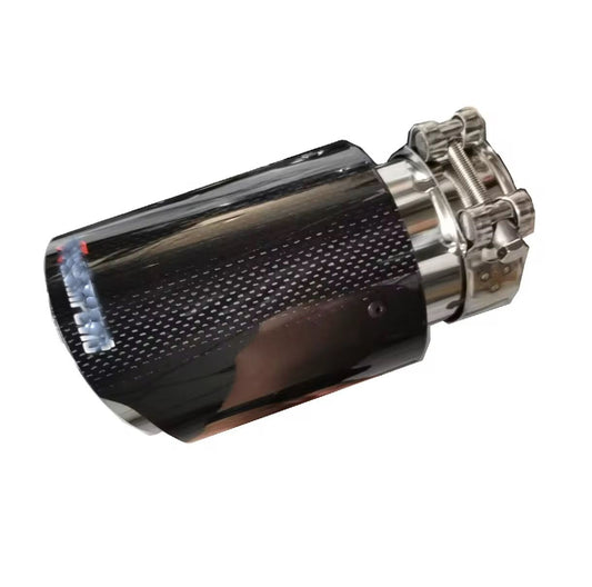Tubo de Escape de Fibra de Carbono Brillante - Salida Simple - ALTOQUE