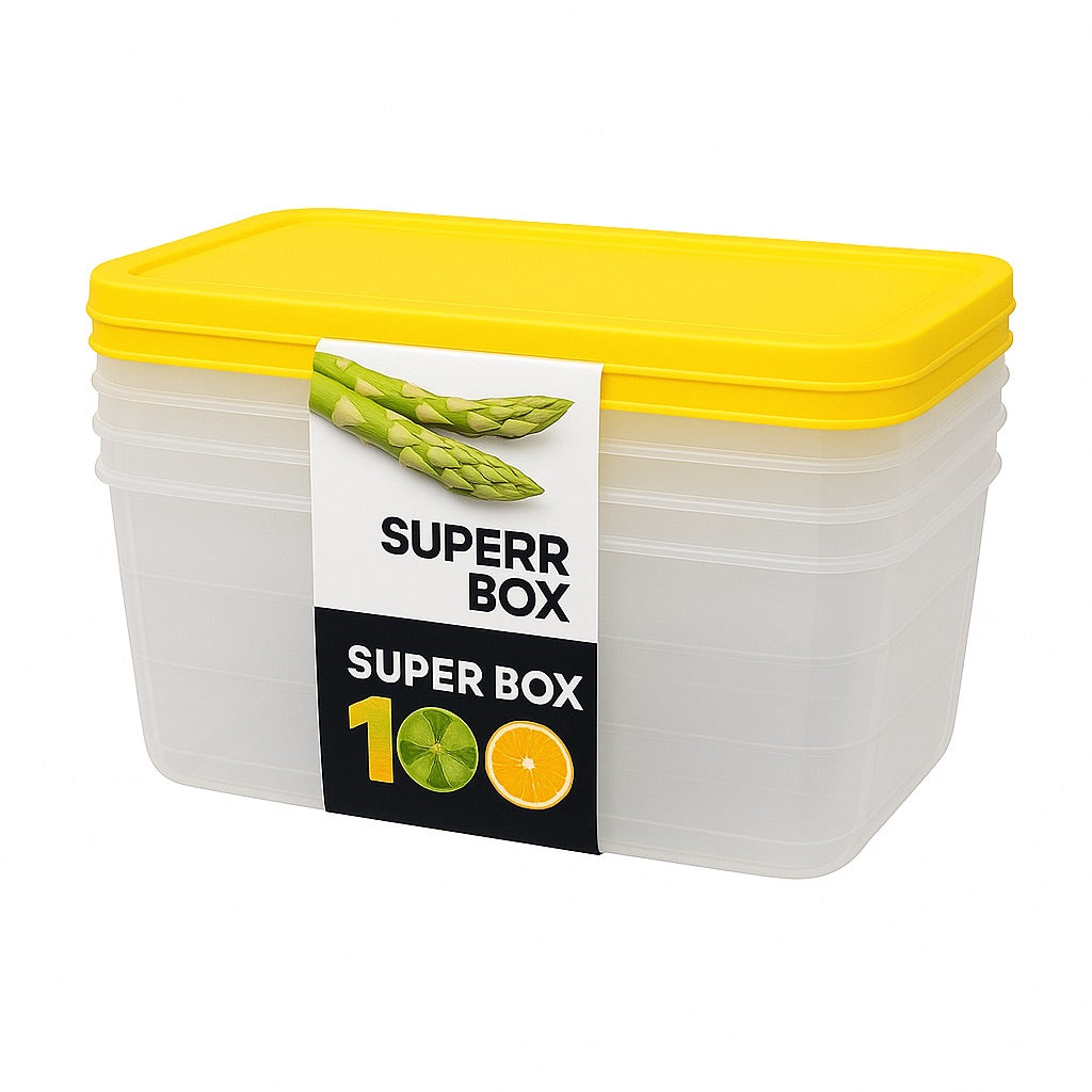 Set de Tuppers De Plásticos De 2 Litros – Colores Variados De Las Tapas