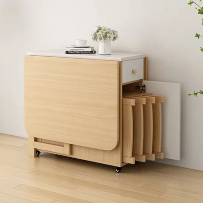 Juego De Comedor / Plegable Con 4 Sillas en Madera - ALTOQUE