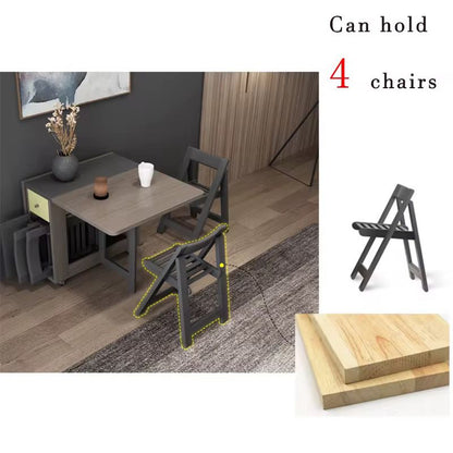 Juego De Comedor / Plegable Con 4 Sillas en Madera - ALTOQUE