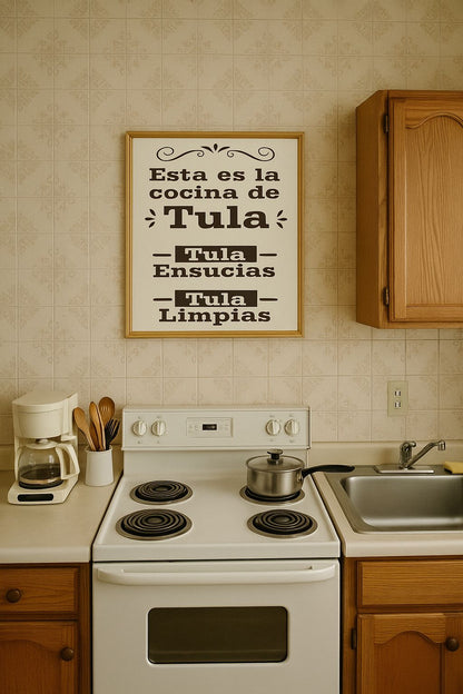 Cuadro Decorativo " Esta es La Cocina de Tula" - ALTOQUE