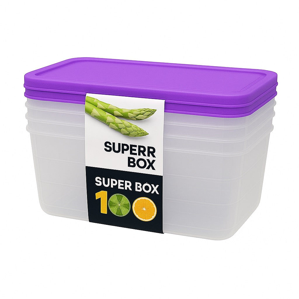 Set de Tuppers De Plásticos De 2 Litros – Colores Variados De Las Tapas