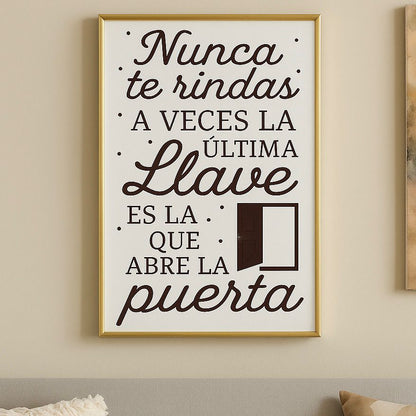 Cuadro Decorativo con Frase Motivacional “ Nunca te Rindas” - ALTOQUE