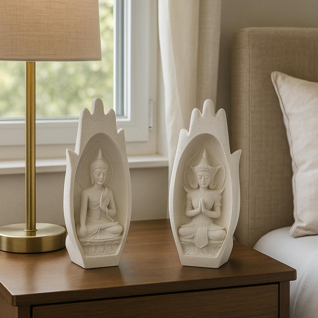 Esculturas Manos Budas con Buda Interior