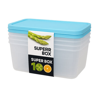 Set de Tuppers De Plásticos De 2 Litros – Colores Variados De Las Tapas