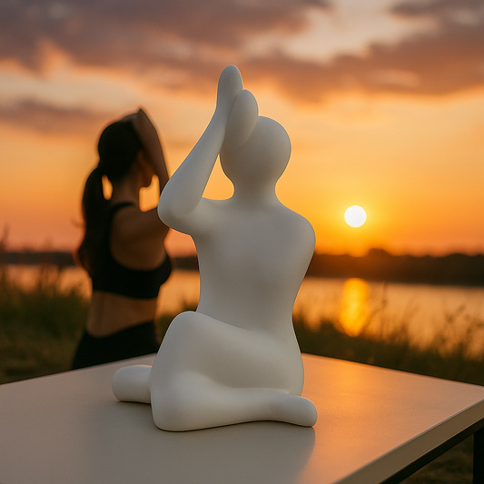 Escultura en Cerámica Mujer en Posición de Yoga - ALTOQUE