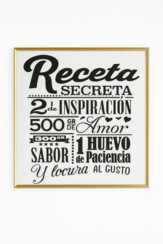 Cuadro Decorativo "Receta Secreta" - ALTOQUE