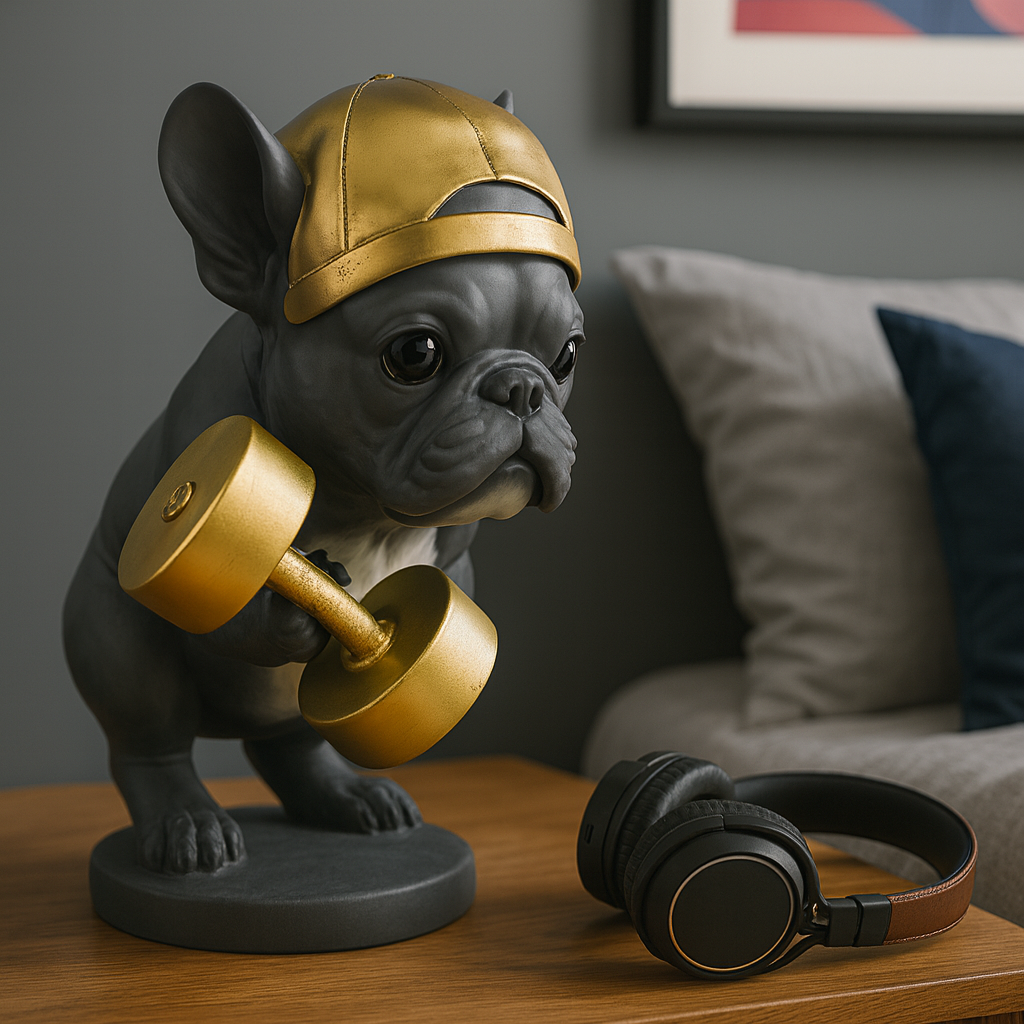 Adorno Decorativo  Bulldog con Mancuerna