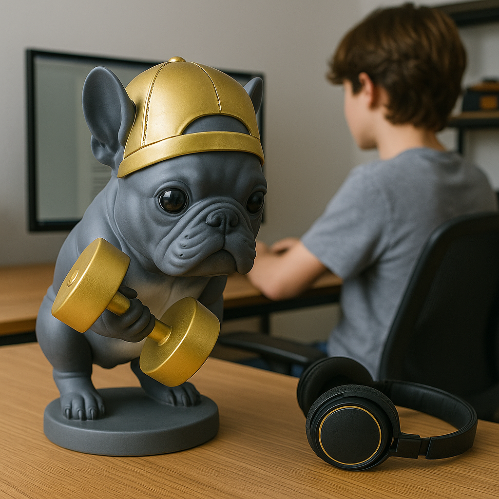 Adorno Decorativo  Bulldog con Mancuerna